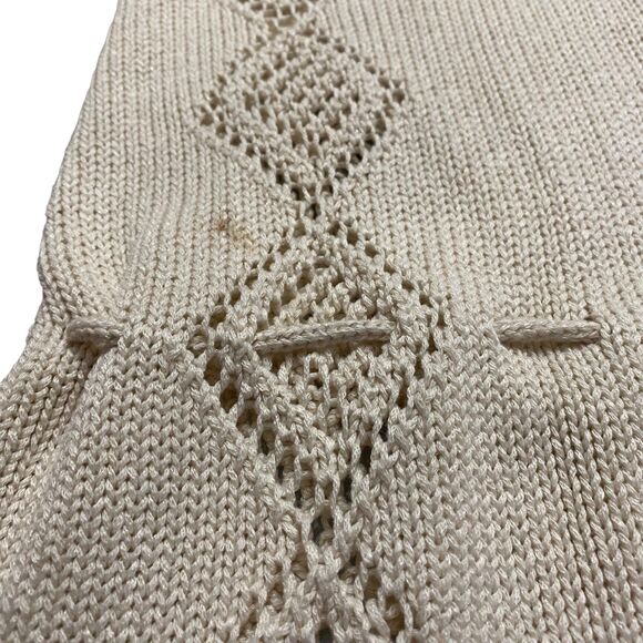 Zara Women Sweater Oatmeal Swimsuit V Neck Coverup Crochet Hodded Dress Small - Picture 10 of 11